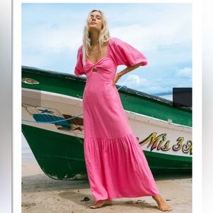 Paradise pink puff sleeve dress billabong s